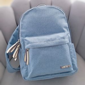 small denim backpack